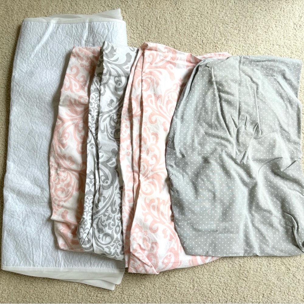 Elegant Pink and Gray Baby Bedding